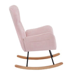 Fauteuil à bascule en tissu Teddy pour le salon