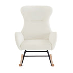 Fauteuil à bascule en tissu Teddy pour le salon