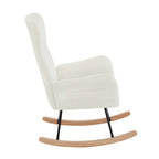 Fauteuil à bascule en tissu Teddy pour le salon