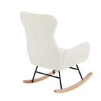 Fauteuil à bascule en tissu Teddy pour le salon