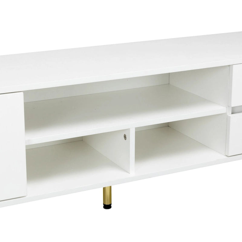 Meuble TV, meuble de divertissement avec lumières LED télécommandées