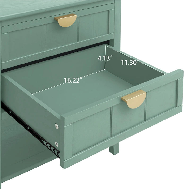 Table de Chevet à 2 Tiroirs, Style Américain, Table d'Appoint, Convient pour la Chambre à Coucher, le Salon, le Bureau