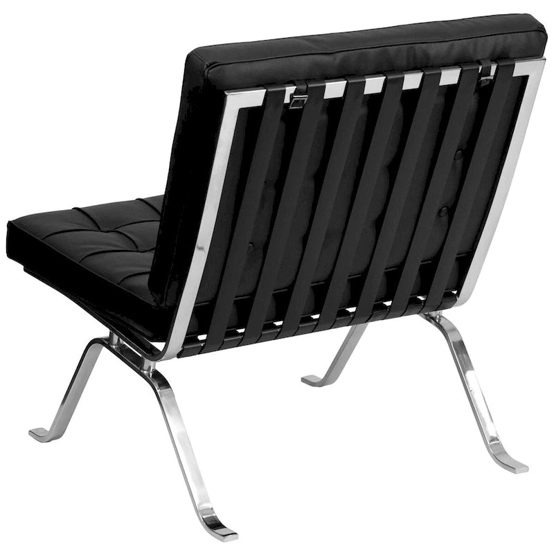 Fauteuil de salon sans accoudoirs capitonné avec pieds incurvés
