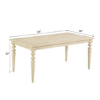 Table de salle à manger Amonia Urban Style avec pieds tournés en bois, finition blanche, filaire
