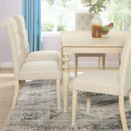 Table de salle à manger Amonia Urban Style avec pieds tournés en bois, finition blanche, filaire