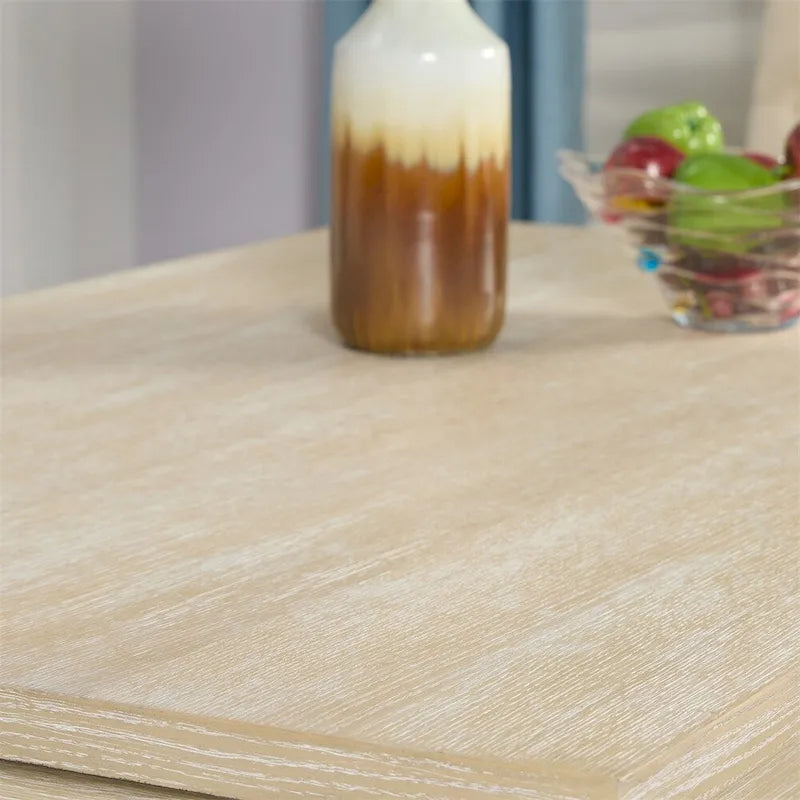 Table de salle à manger Amonia Urban Style avec pieds tournés en bois, finition blanche, filaire