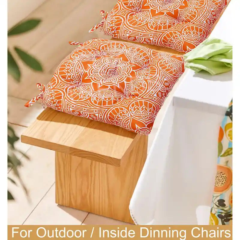 Coussin de chaise intérieur/extérieur, capitonné, résistant aux intempéries, à l'eau et à la décoloration, 19 x 19 (Lot de 2)