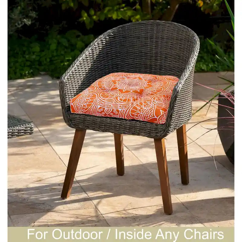 Coussin de chaise intérieur/extérieur, capitonné, résistant aux intempéries, à l'eau et à la décoloration, 19 x 19 (Lot de 2)
