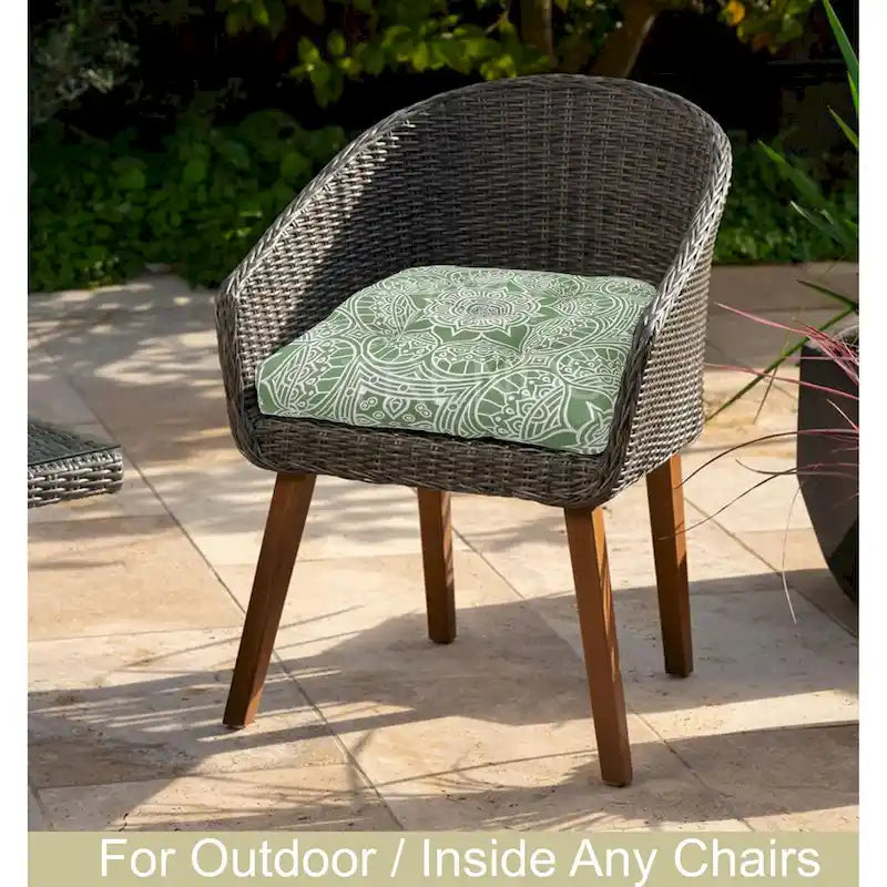 Coussin de chaise intérieur/extérieur, capitonné, résistant aux intempéries, à l'eau et à la décoloration, 19 x 19 (Lot de 2)
