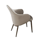 Liy, lot de 2 chaises de salle à manger de 66 cm, rembourrées courbées, en similicuir beige capitonné