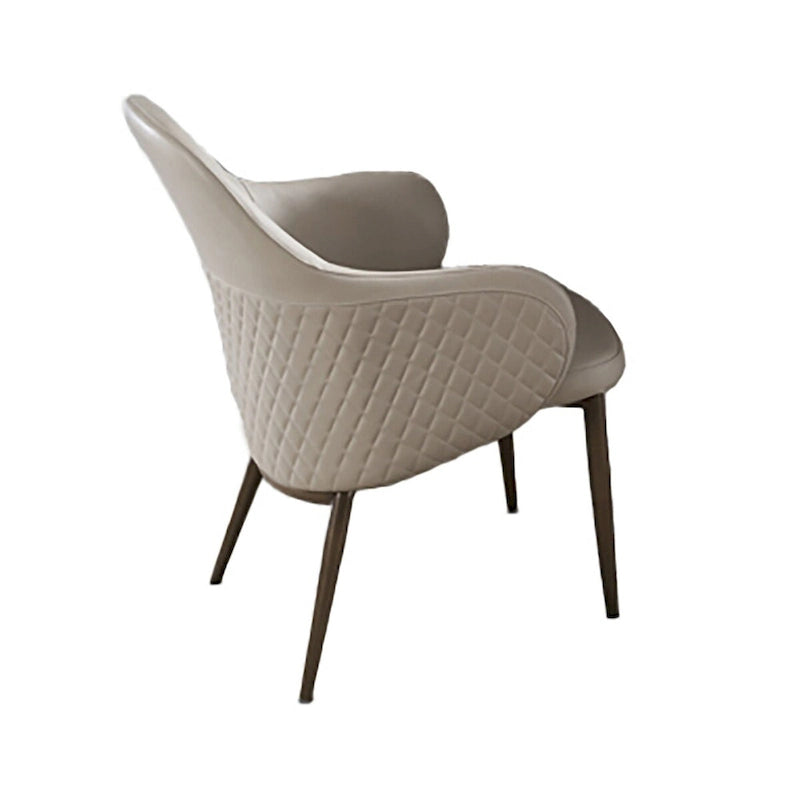Liy, lot de 2 chaises de salle à manger de 66 cm, rembourrées courbées, en similicuir beige capitonné