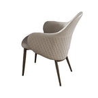 Liy, lot de 2 chaises de salle à manger de 66 cm, rembourrées courbées, en similicuir beige capitonné