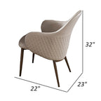 Liy, lot de 2 chaises de salle à manger de 66 cm, rembourrées courbées, en similicuir beige capitonné