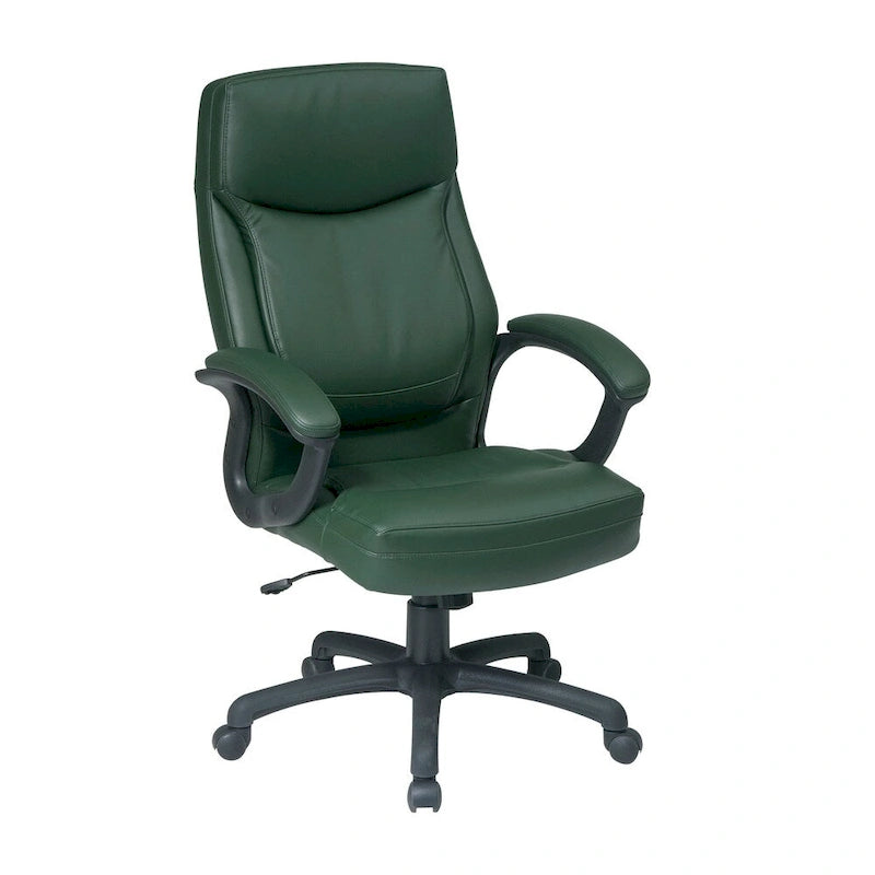 Chaise de direction ergonomique à dossier haut en similicuir noir