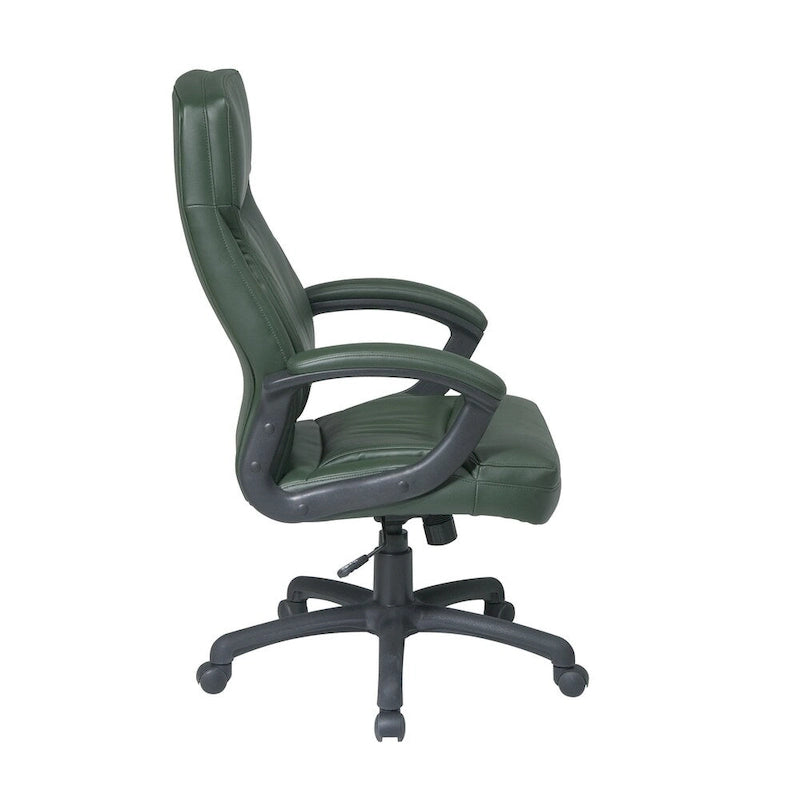 Chaise de direction ergonomique à dossier haut en similicuir noir