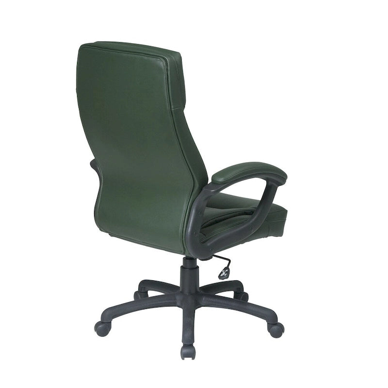 Chaise de direction ergonomique à dossier haut en similicuir noir
