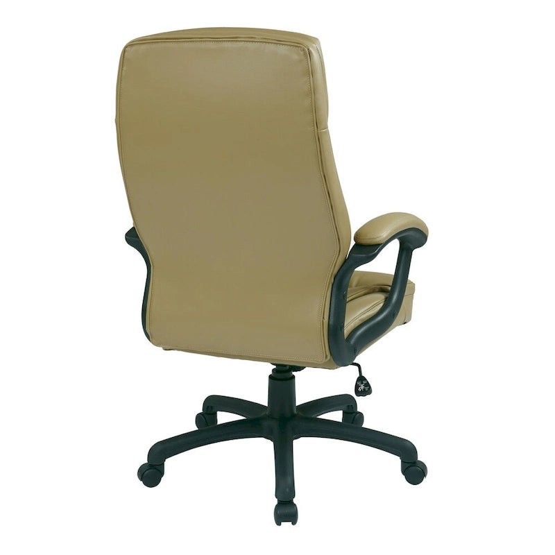 Chaise de direction ergonomique à dossier haut en similicuir noir