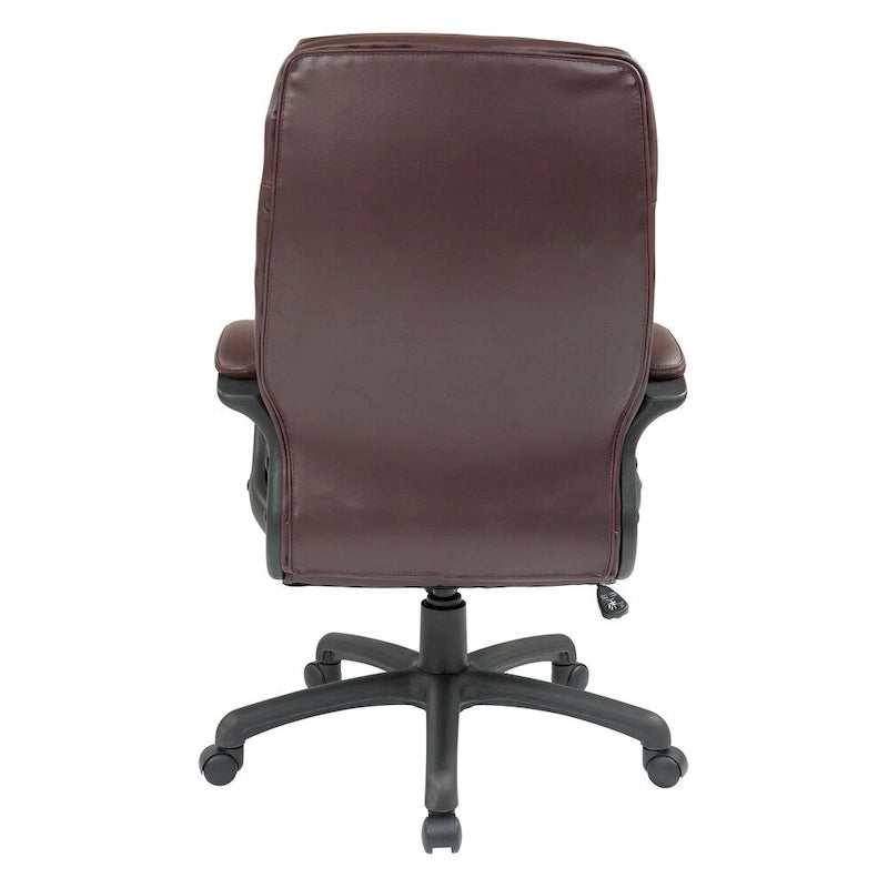 Chaise de direction ergonomique à dossier haut en similicuir noir