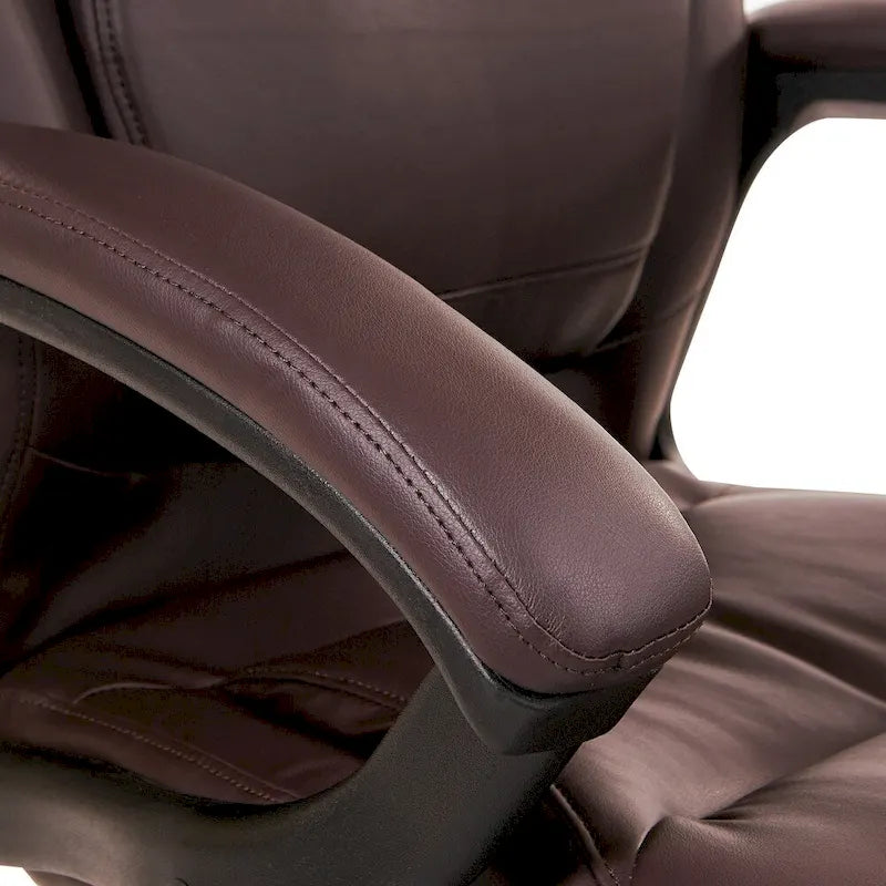Chaise de direction ergonomique à dossier haut en similicuir noir