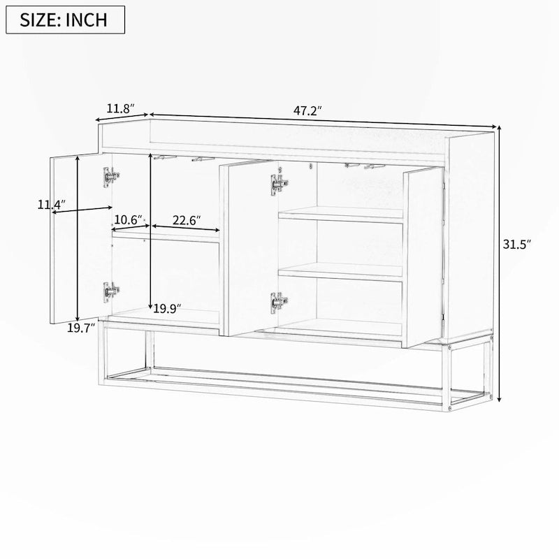Bahut moderne Élégant meuble de rangement avec grand espace de rangement