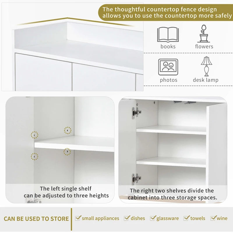 Bahut moderne Élégant meuble de rangement avec grand espace de rangement
